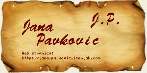 Jana Pavković vizit kartica